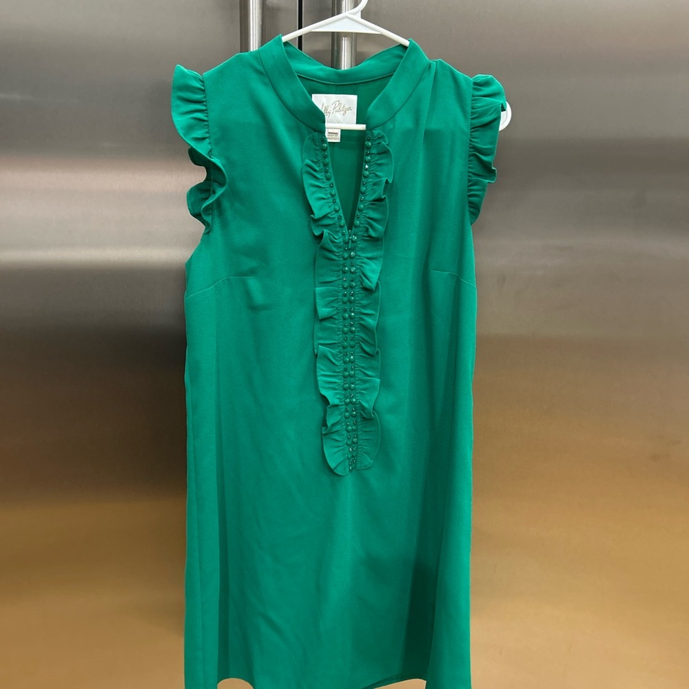 Lilly Pulitzer Vibrant Green Ruffle Dress
